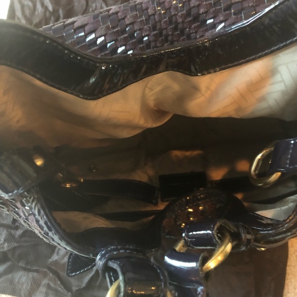 Cole Haan Genevieve patten leather woven bag - Picture 2 of 3